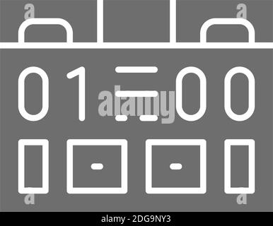 Tabellone segnapunti per calcio americano, icona grigia dell'attrezzatura da gioco. Illustrazione Vettoriale