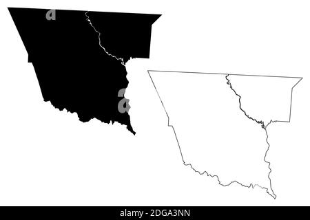 Cherokee County, stato della Carolina del Sud (contea degli Stati Uniti, Stati Uniti d'America, Stati Uniti, Stati Uniti, Stati Uniti) mappa vettoriale, schizzo scrimolo mappa Cherokee Illustrazione Vettoriale