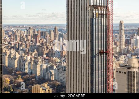 Vista aerea della 111 West 57th Street e dell'area circostante, NY, NY Foto Stock