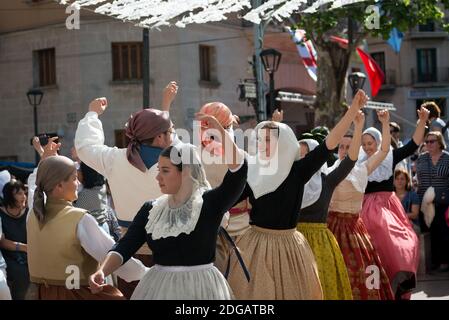 Una processione di fiori e festival che si è svolto a Soller, Maiorca il 13 maggio 2017 Foto Stock