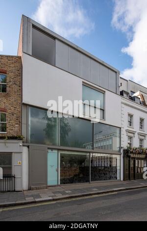 Vista obliqua della galleria Lisson. Lisson Gallery, Marylebone, Regno Unito. Architetto: Tony Fretton Architects Ltd, 1992. Foto Stock