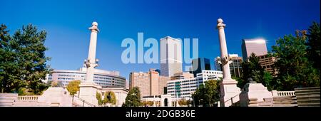 Edifici dal Civic Center Park, Denver, Colorado, USA Foto Stock