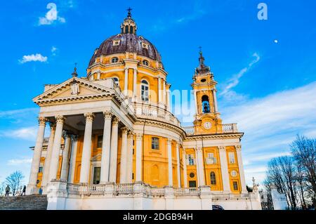 La Basilica di Superga è una chiesa nelle vicinanze di Torino, Piemonte, Italia, Europa Foto Stock