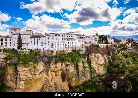 Ronda, città vecchia sulla gola del Tajo. Ronda, Málaga, Andalusia, Spagna, Europa Foto Stock