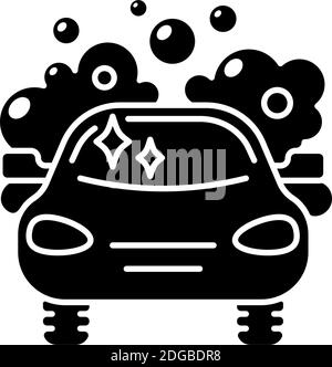 Icona glifo nero lavaggio auto Illustrazione Vettoriale