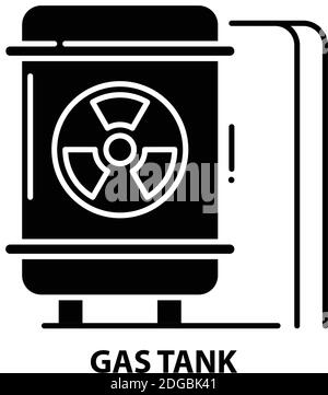 icona del serbatoio del gas, segno vettoriale nero con tratti modificabili, illustrazione concettuale Illustrazione Vettoriale