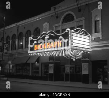 Facciata del Biograph Theatre, Lincoln Avenue, Chicago, Illinois, Stati Uniti Foto Stock