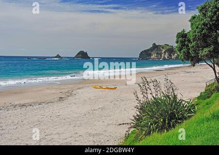 Hahei Beach, Hahei, Penisola di Coromandel, regione di Waikato, Isola del nord, Nuova Zelanda Foto Stock