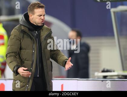 L'allenatore di Lipsia Julian Nagelsmann durante la partita della Champions League alla Red Bull Arena di Lipsia, in Germania. Foto Stock