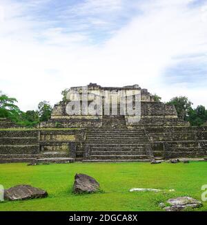 Rovine Maya in Caracol Belize Foto Stock