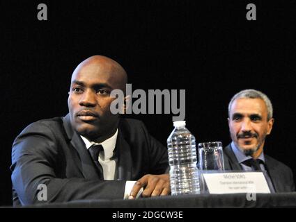 Michel Soro, campione del mondo di WBA. Durante una presentazione a Parigi, Francia, il 12 maggio 2017. Foto di Alain Apaydin/ABACAPRESS.COM Foto Stock