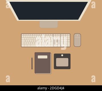 progettazione dell'attrezzatura sul banco di lavoro Illustrazione Vettoriale