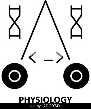 icona fisiologia, segno vettoriale nero con tratti modificabili, illustrazione concettuale Illustrazione Vettoriale