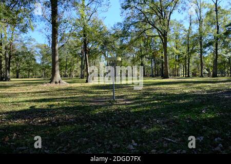 Obiettivo del golf in Pa Davis Park, Louisiana. Foto Stock