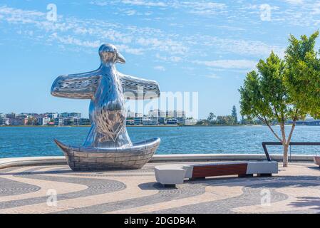 Primo contatto scultura a Perth, Australia Foto Stock
