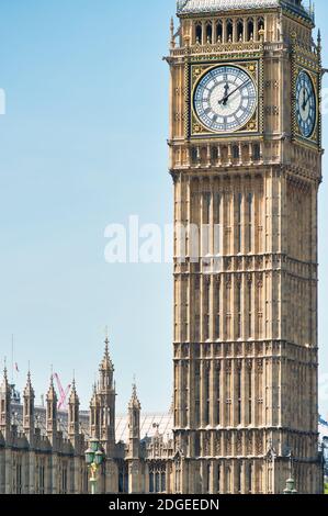 La Big ben Tower a Londra, Regno Unito Foto Stock