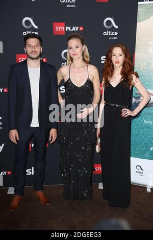 Dimitri Leonidas, Julia Stiles e Roxane Duran partecipano alla prima Riviera-la serie al Cinema Elysees Biarritz di Parigi, Francia, il 14 giugno 2017. Foto di Jerome Domine/ABACAPRESS.COM Foto Stock