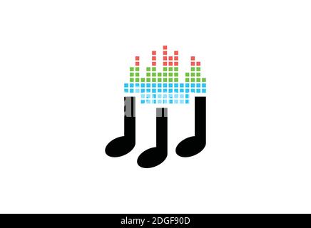 equalizzatore musica suono onda cerchio simbolo icona design Illustrazione Vettoriale