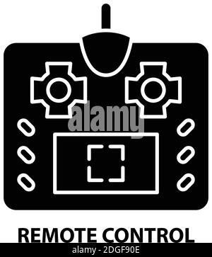 icona del simbolo del telecomando, segno vettoriale nero con tratti modificabili, illustrazione concettuale Illustrazione Vettoriale