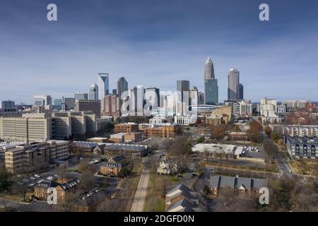 Vedute aeree della Citta' di Charlotte, Carolina del Nord Foto Stock