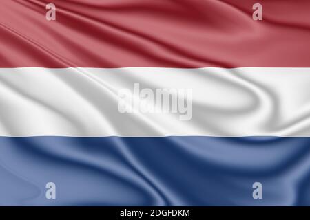 Bandiera olandese che batte nel vento Foto Stock