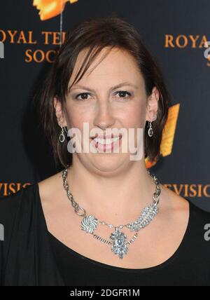 Miranda Hart arriva al Royal Television Society Awards al Grosvenor House Hotel di Londra. Foto Stock