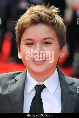 Theo Stevenson alla prima mondiale di Horrid Henry il film, BFI Southbank, Londra. Foto Stock