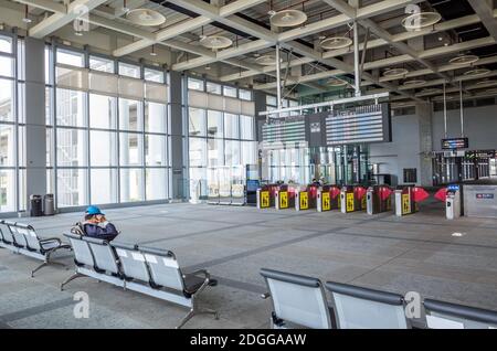 Interno della ferrovia ad alta velocità di Taiwan Foto Stock