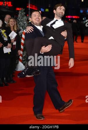 David Tennant e Marc Wootton arrivano alla prima di Natività 2, Empire Cinema, Leicester Square, Londra. Foto Stock