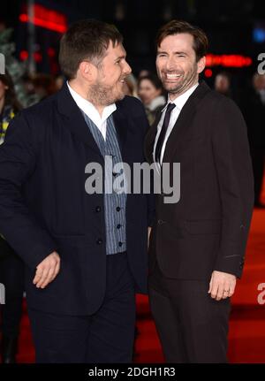 David Tennant e Marc Wootton arrivano alla prima di Natività 2, Empire Cinema, Leicester Square, Londra. Foto Stock