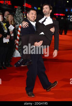 David Tennant e Marc Wootton arrivano alla prima di Natività 2, Empire Cinema, Leicester Square, Londra. Foto Stock