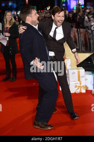 David Tennant e Marc Wootton arrivano alla prima di Natività 2, Empire Cinema, Leicester Square, Londra. Foto Stock