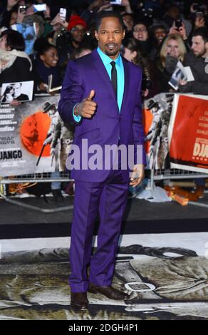 Jamie Foxx in arrivo al Django Unchained UK Premiere, Empire Cinema, Leicester Square, Londra. Foto Stock