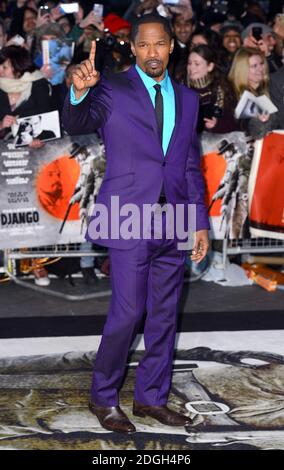 Jamie Foxx in arrivo al Django Unchained UK Premiere, Empire Cinema, Leicester Square, Londra. Foto Stock