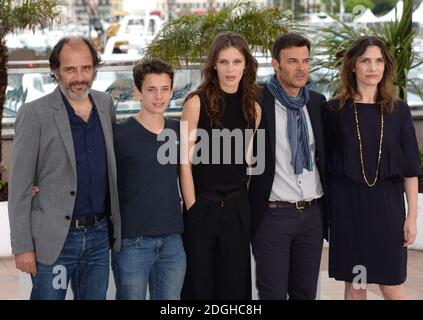 Francois Ozonn, Geraldine Pailhas, Marine Vacth, Fantin Ravat e Frederic Pierrot alla fotocellula per Jeune & Jolie, parte del 66° Festival De Cannes, Palais De Festival, Cannes. Foto Stock