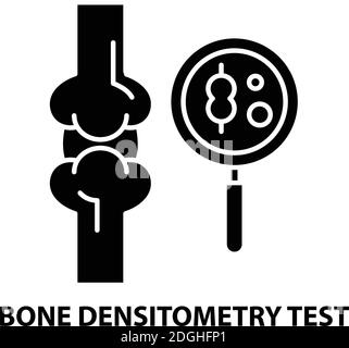 icona del test di densitometria ossea, segno vettoriale nero con tratti modificabili, illustrazione concettuale Illustrazione Vettoriale