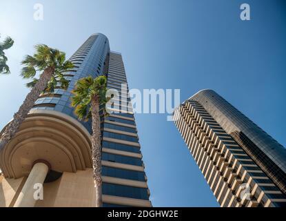 Skyline di San Diego con edifici e parco Foto Stock