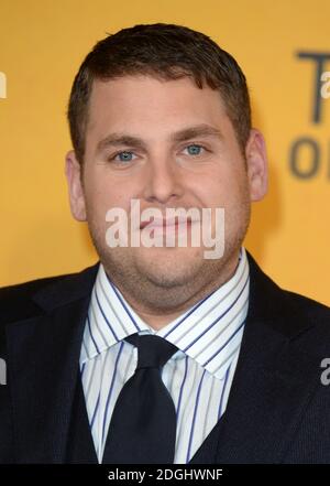 Jonah Hill arriva al Wolf of Wall Street UK Premiere, Odeon Cinema, Leicester Square, Londra. Foto Stock