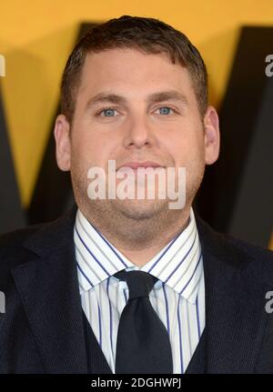 Jonah Hill arriva al Wolf of Wall Street UK Premiere, Odeon Cinema, Leicester Square, Londra. Foto Stock