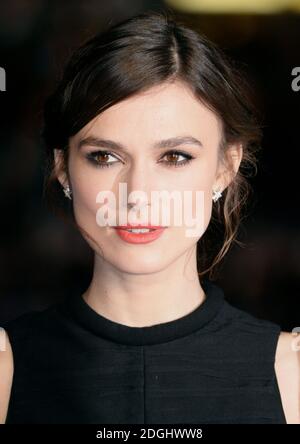 Keira Knightsley arriva al Jack Ryan, Shadow Recruit European Premiere, Vue Cinema, Leicester Square, Londra. Foto Stock