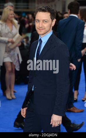 James McAvoy arriva alla prima britannica di X-Men: Days of Future Past, Odeon Cinema, Leicester Square, Londra. Foto Stock