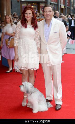 David Walliams, Ashleigh Butler e Pudsey arrivano alla prima mondiale di Pudsey il cane, il film, Vue Cinema, Leicester Square, Londra Foto Stock