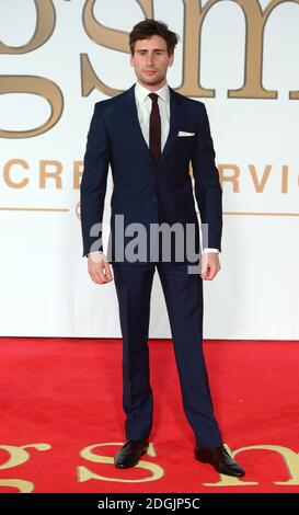 Edward Holcroft arriva al Kingsman: The Secret Service World Premiere, Odeon Cinema, Leicester Square, Londra. Foto Stock