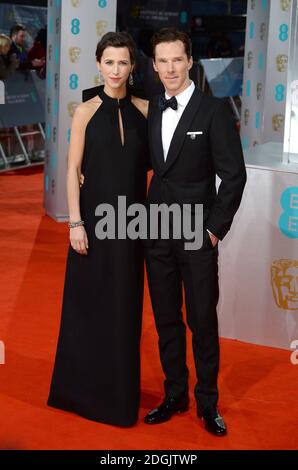 Sophie Hunter e Benedetto Cumberbatch partecipano all'EE British Academy Film Awards 2015 che si tiene alla Royal Opera House di Covent Garden, Londra UK. Foto Stock