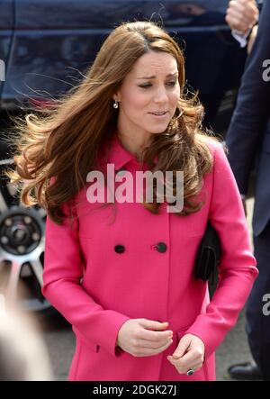 Catherine la Duchessa di Cambridge presso la chiesa di Cristo, Gipsy Hill, Londra del sud. Foto Stock