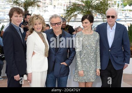 Paul Dano, Jane fonda, Harvey Keitel, Rachel Weisz e Michael Caine partecipano alla fotocellula per giovani al Palais de Festival di Cannes. Parte del 68° Festival del Cinema di Cannes. (Credito obbligatorio: Doug Peters/EMPICS Entertainment) Foto Stock