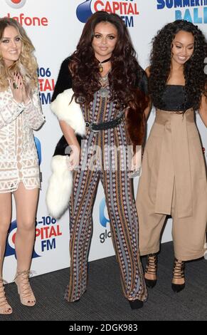 Jesy Nelson di Little Mix partecipa al Capital FM Summertime Ball al Wembley Stadium, Londra. Foto Stock