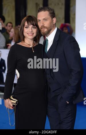 Tom Hardy e Charlotte Riley arrivano al Legend World Premiere, Odeon Cinema, Leicester Square, Londra. Il credito immagine dovrebbe essere Doug Peters/EMPICS Entertainment Foto Stock