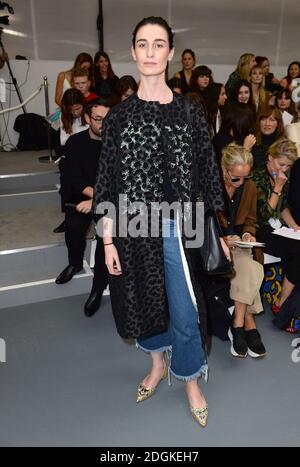 Erin o'Connor partecipa all'Eudon Choi Show al BFS Showspace di Londra come parte della London Fashion Week Primavera/Estate 2016. Foto Stock