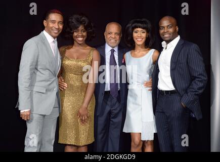 Il regista Charles Randolph-Wright, Aisha Jawando, Berry Gordy, Lucy St Louis e Cedric Neal frequentano la fotocellula 'Motown the Musical' all'Hospital Club di Londra. Foto Stock